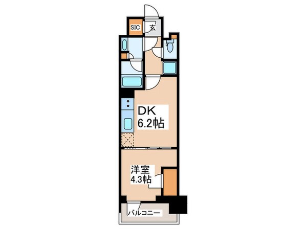 コンフォリア東新宿の物件間取画像